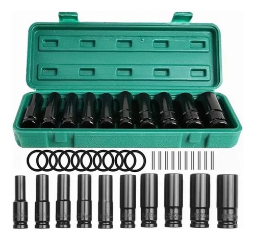 Juegos Herramientas Mecanicas Llave Impacto Dados 1/2'' verde negro.