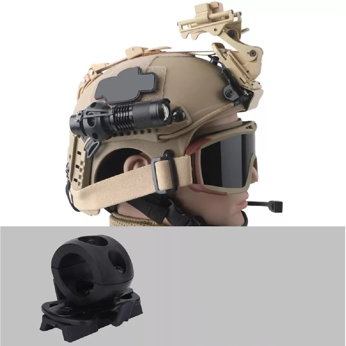 Soporte Montura De Lámpara Para Casco Táctico Ciclismo 1.2.