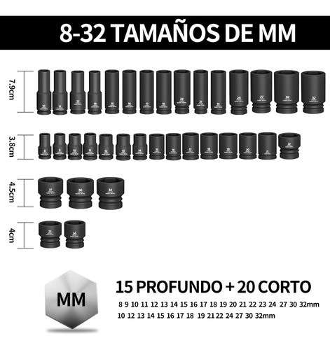 42 Pz Juego De Dados 1/2con Matraca 8-32 Mm Uso Pesado rojo negro.