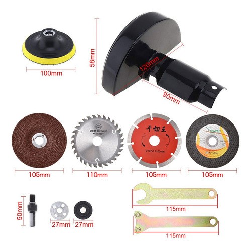 Kit Taladro Esmeriladora Pulidora Cortadora Discos 21 Pzs.