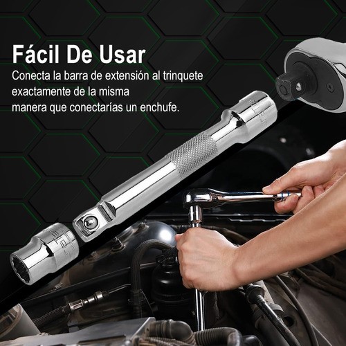 Juego De Llaves De Tubo Con Llave Carraca Y Extensión 20pzs verde negro.