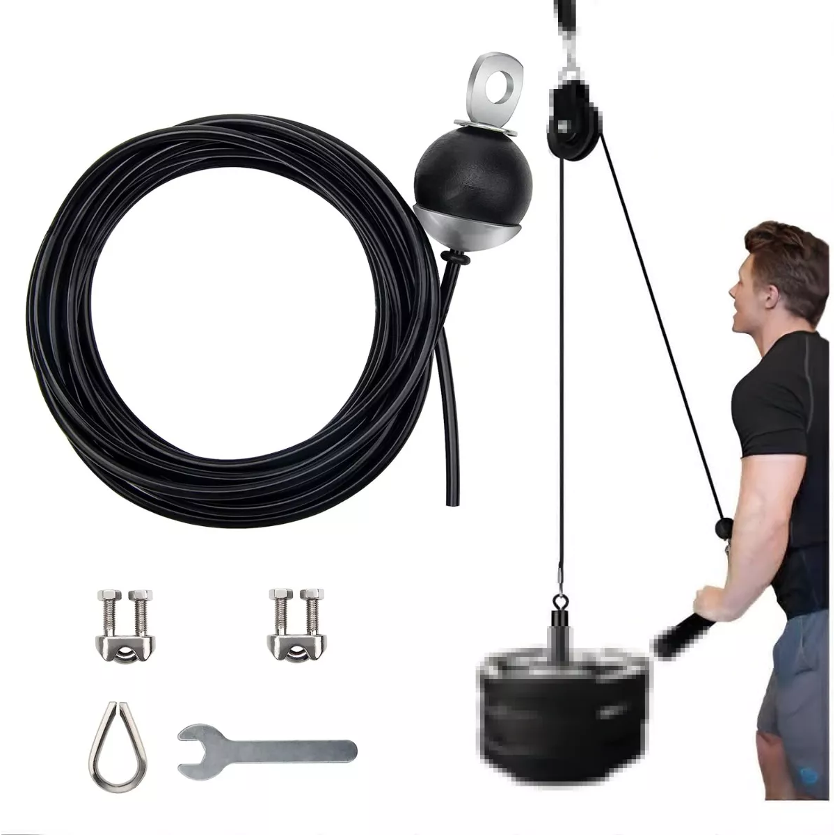 Sistema De Polea De Gimnasio, Cable Ajustable, 3 M, 5 M, 2 M.