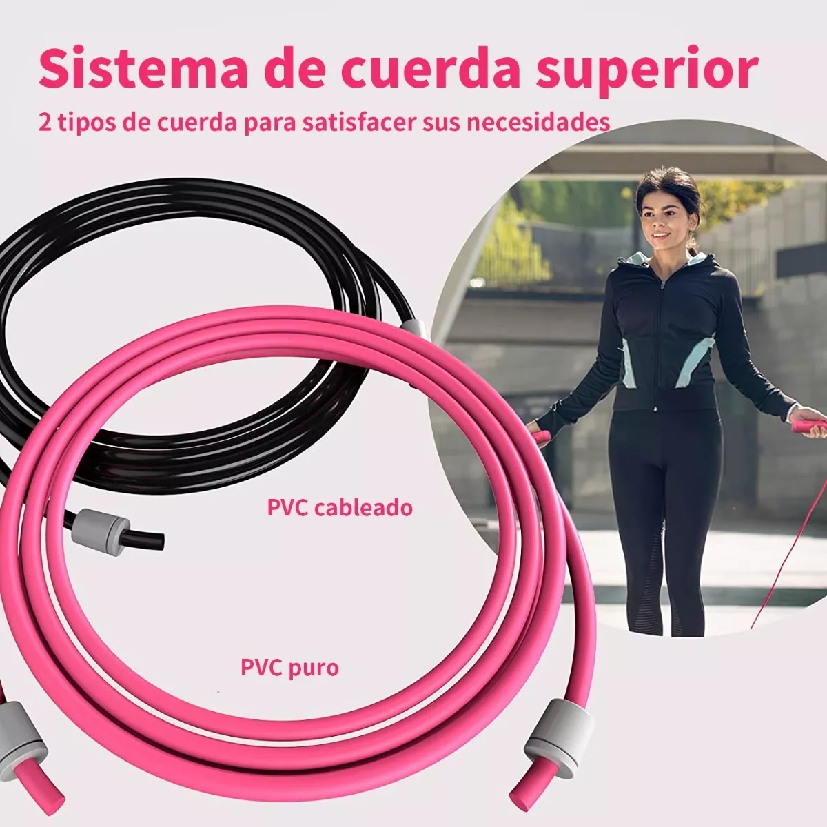 Cuerda Para Saltar Con Contador Crossfit Box Gym Pink.
