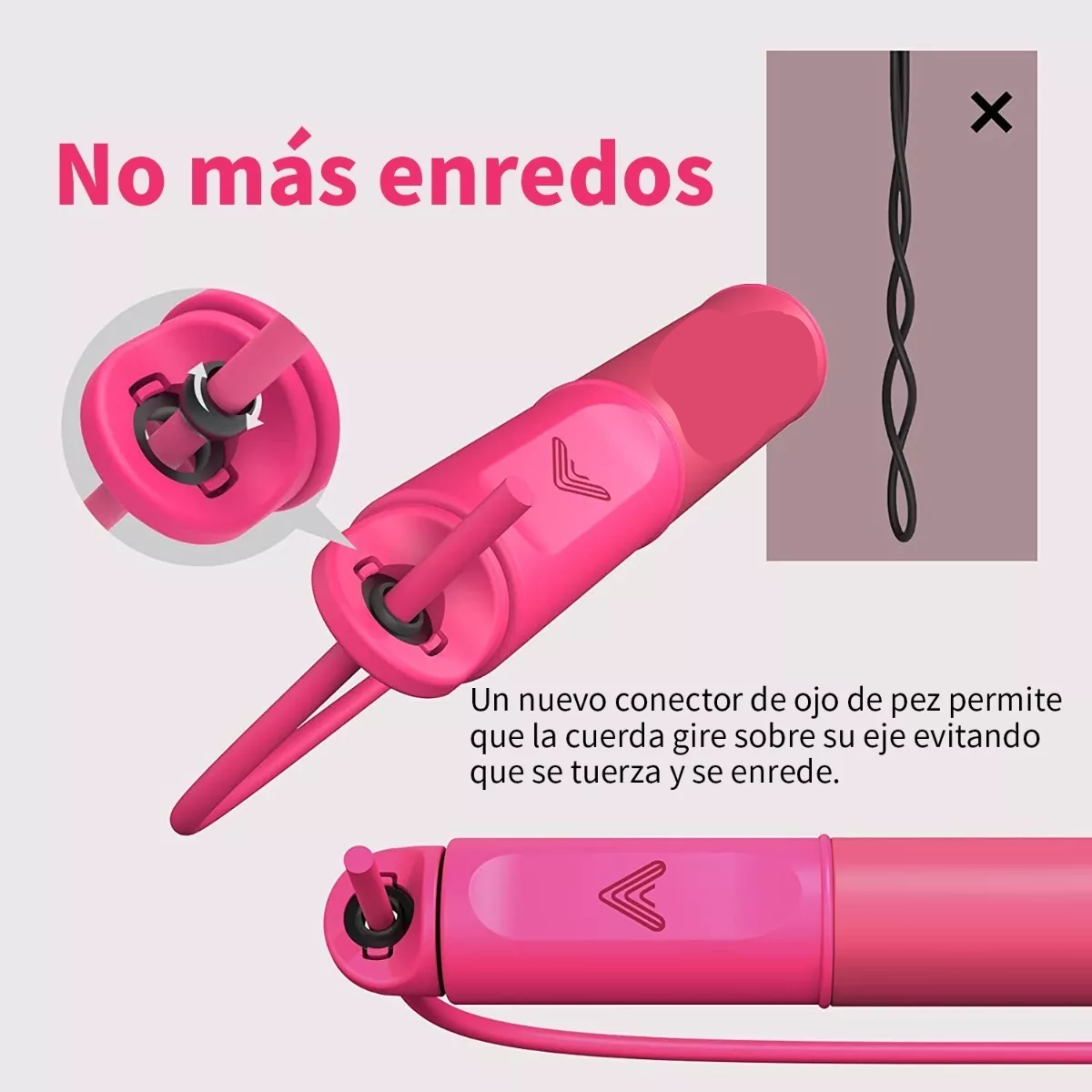 Cuerda Para Saltar Con Contador Crossfit Box Gym Pink.