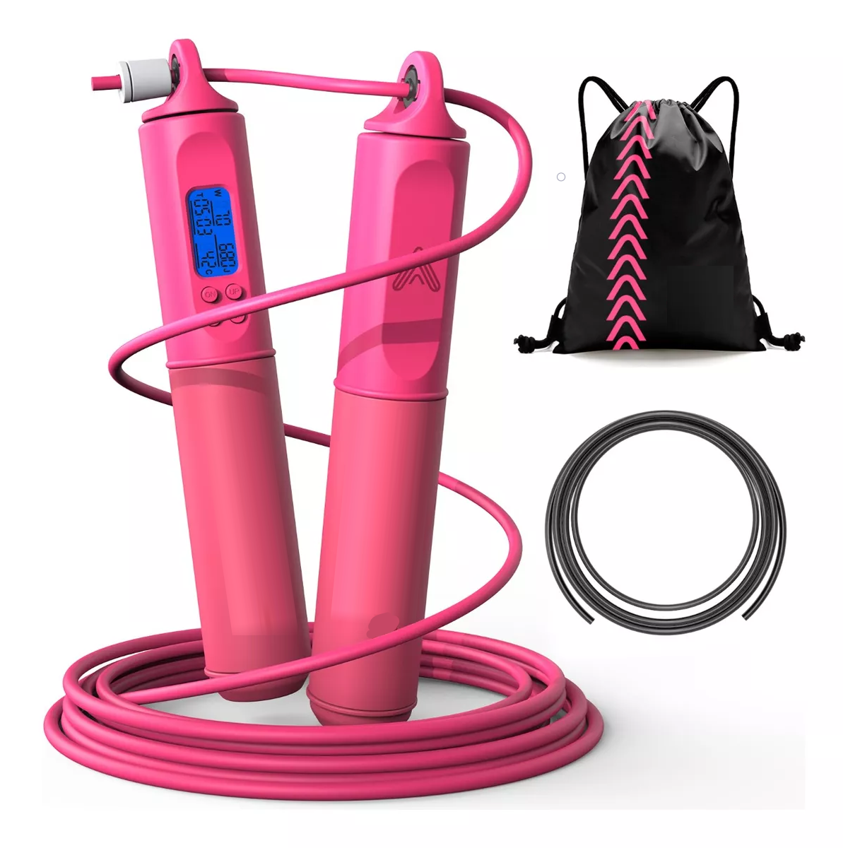 Cuerda Para Saltar Con Contador Crossfit Box Gym Pink.