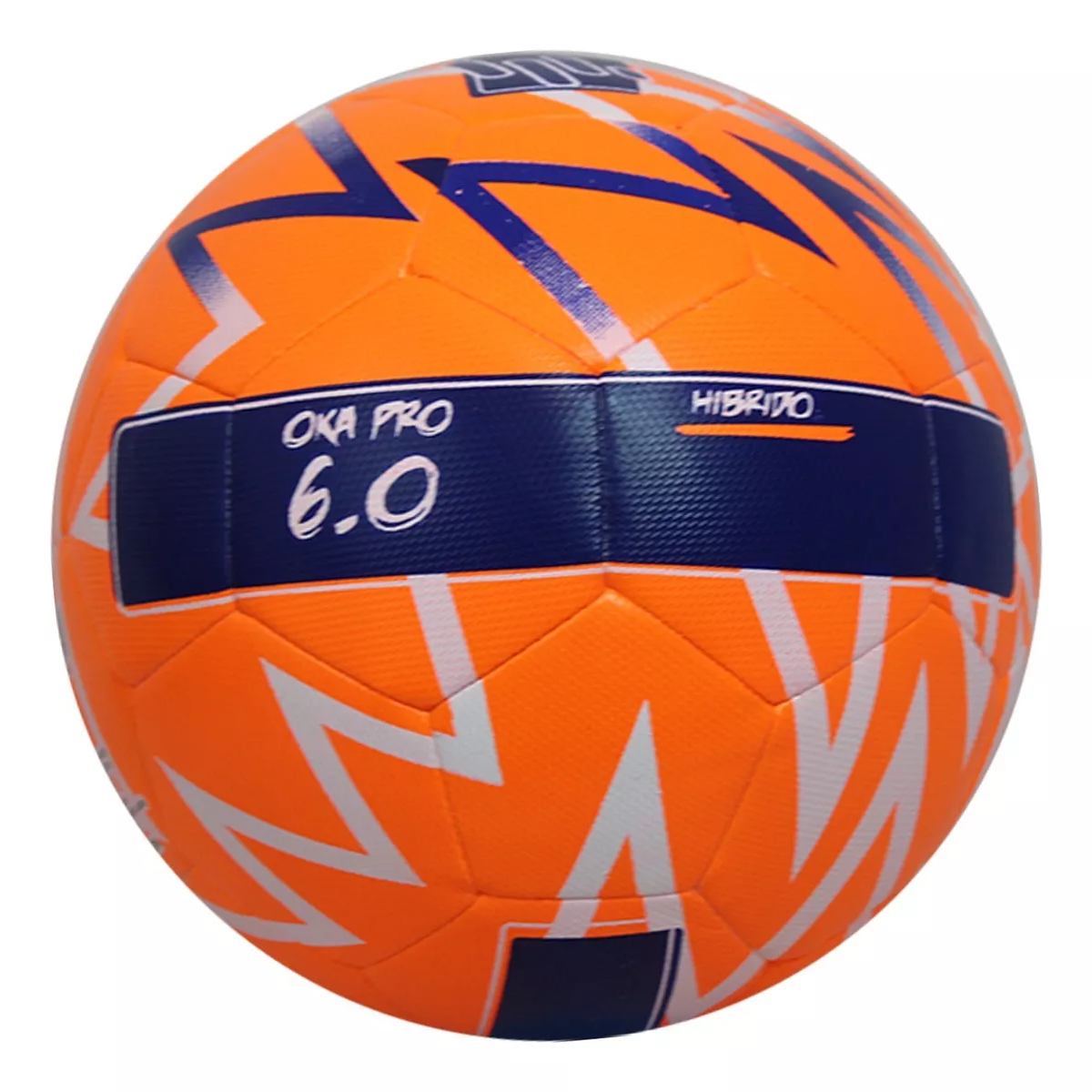 Balón De Fútbol Oka Pro 6.0 Híbrido Texturizado Número 5 Color Naranja/Azul.