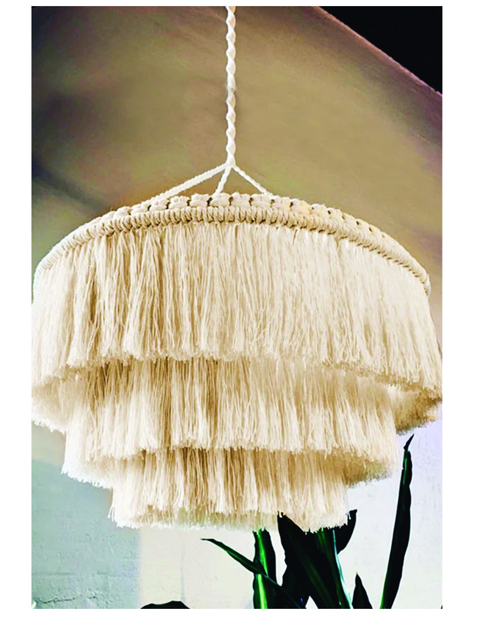 Lampara De Techo Macramé Boho Moda Tulum 