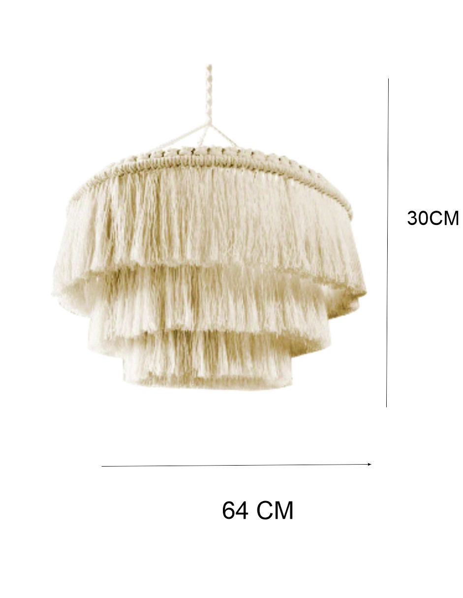 Lampara De Techo Macramé Boho Moda Tulum 