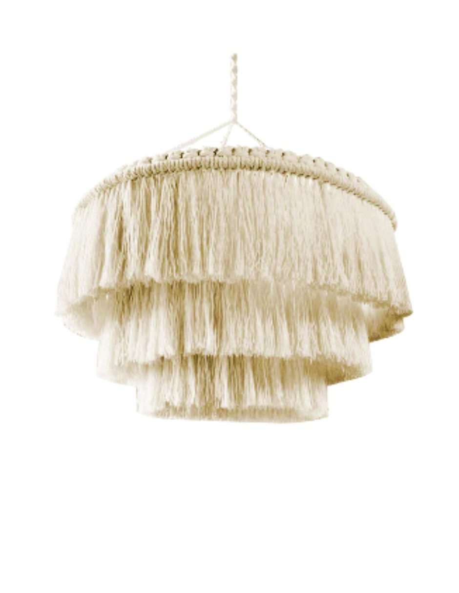 Lampara De Techo Macramé Boho Moda Tulum 