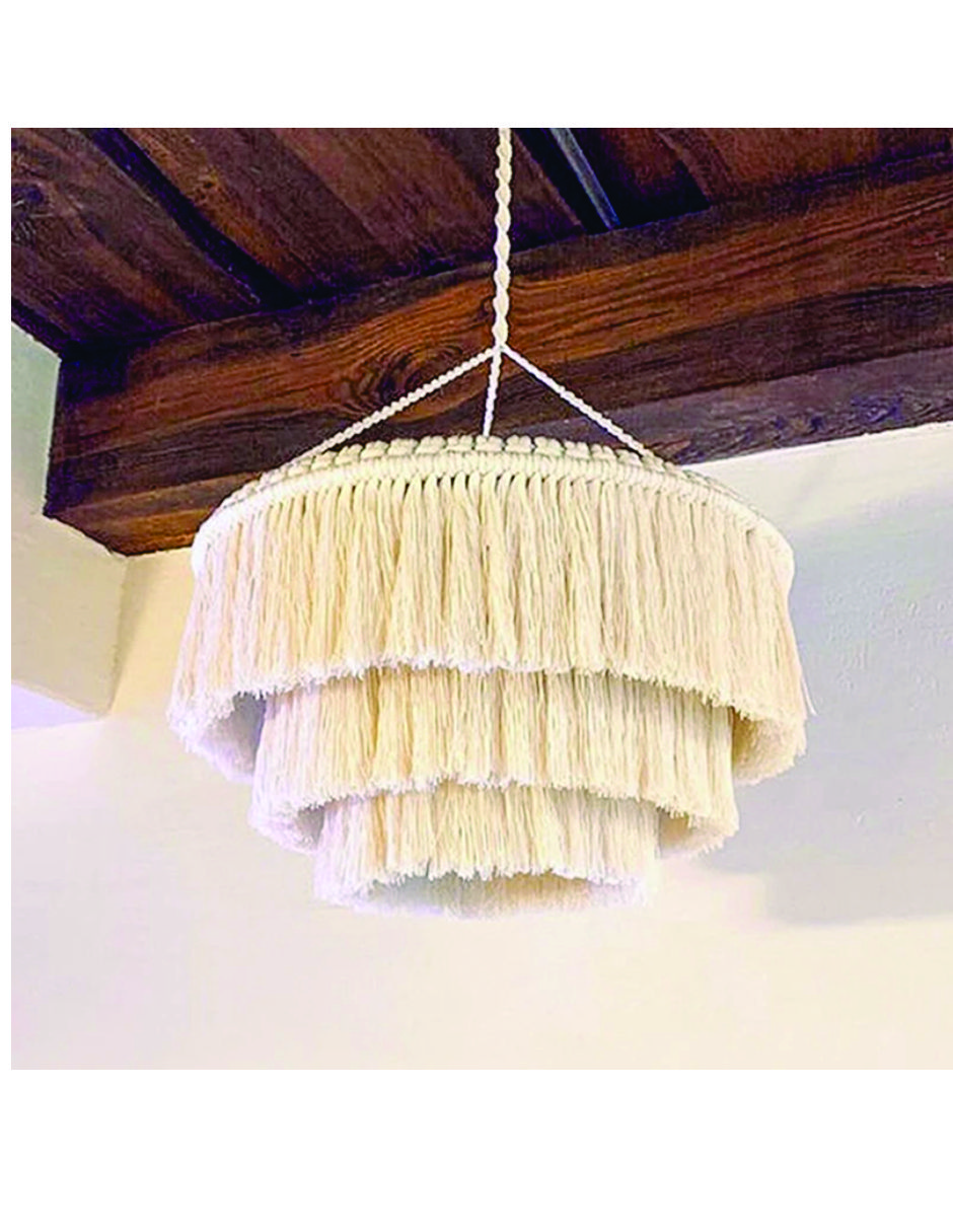 Lampara De Techo Macramé Boho Moda Tulum 