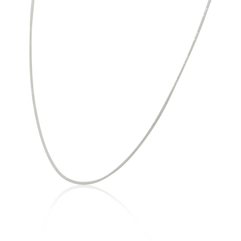 Cadena Para Dije De Plata.925 #22 Tipo Panza De Víbora 50cm..