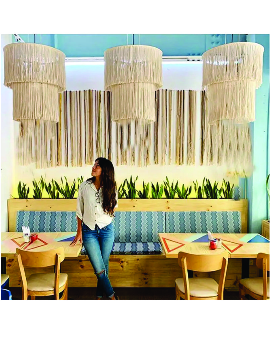 Lampara Pantalla Macramé Boho Techo Moda