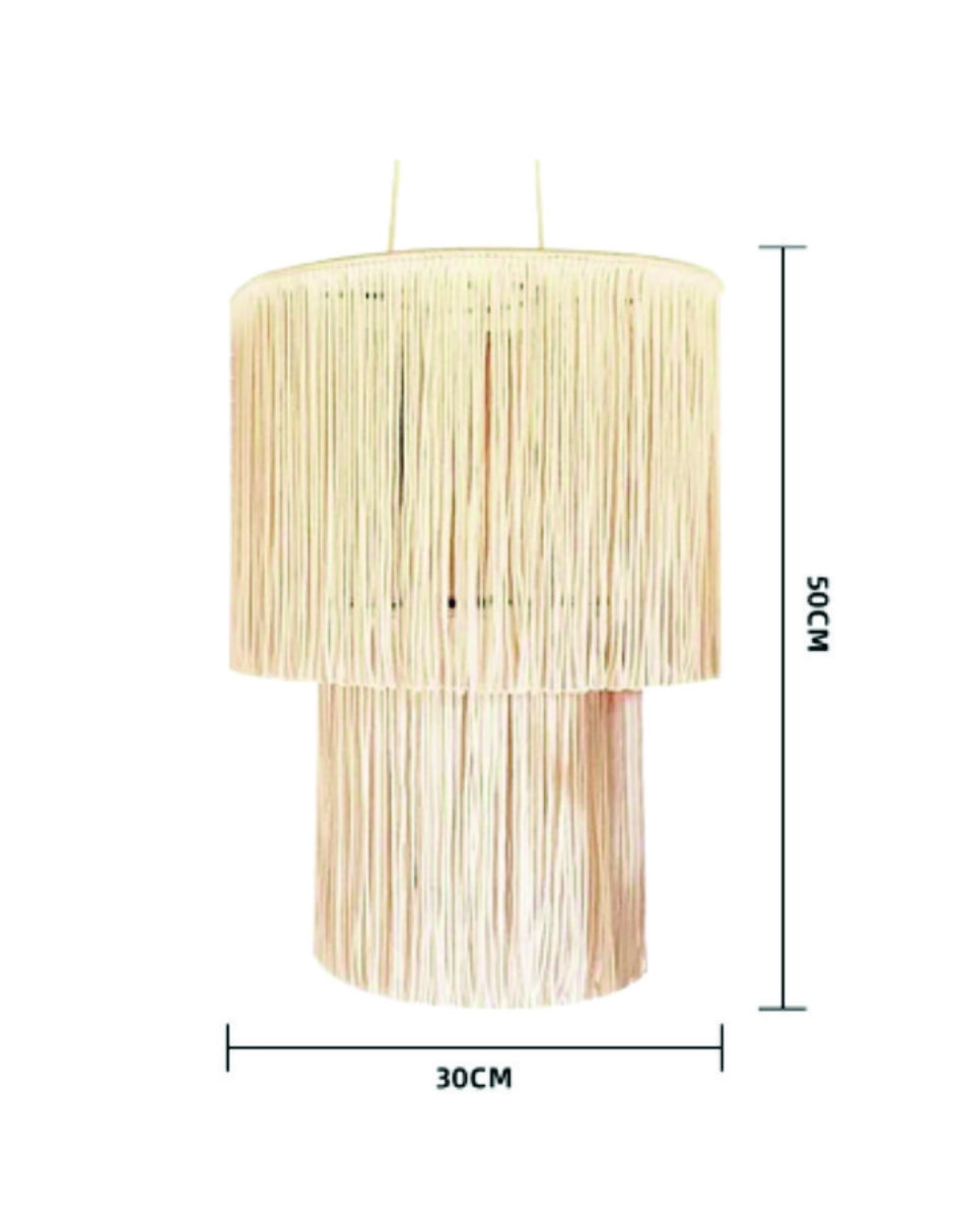 Lampara Pantalla Macramé Boho Techo Moda