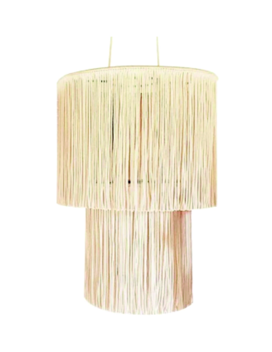 Lampara Pantalla Macramé Boho Techo Moda