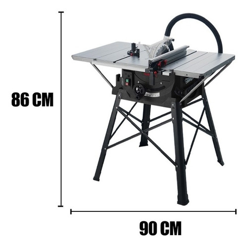 Sierra de mesa 10 Pulgadas 1800w DB-TS10 con colecta polvo 2 Hp corte angular con Extensiones Color negro.