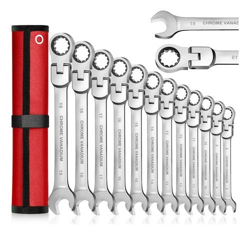 Kit Herramientas Mecanicas Llaves De Matraca 12pcs plataeado.