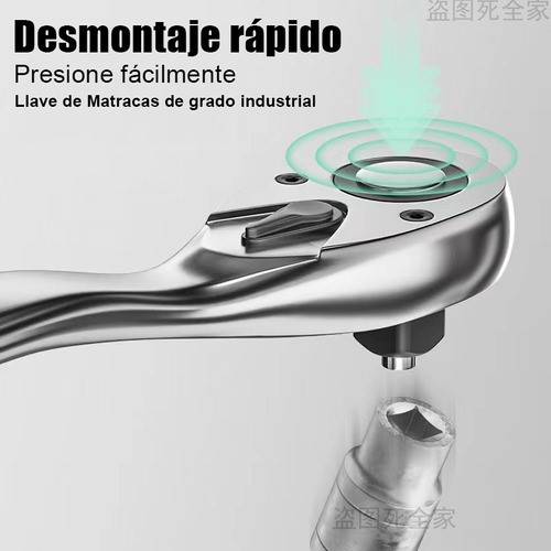 Llave Matracas Herramienta 72 Dientes Geekr® 1/2, 3/8 Y 1/4.