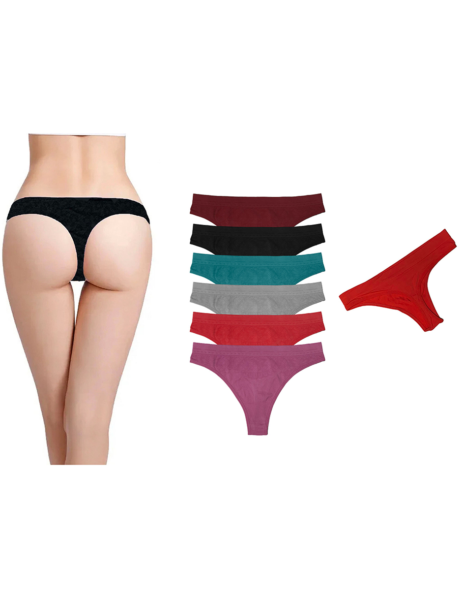 Paquete con 6 Tangas Tatys Fashion Pack incluye 6 Colores Diferentes.
