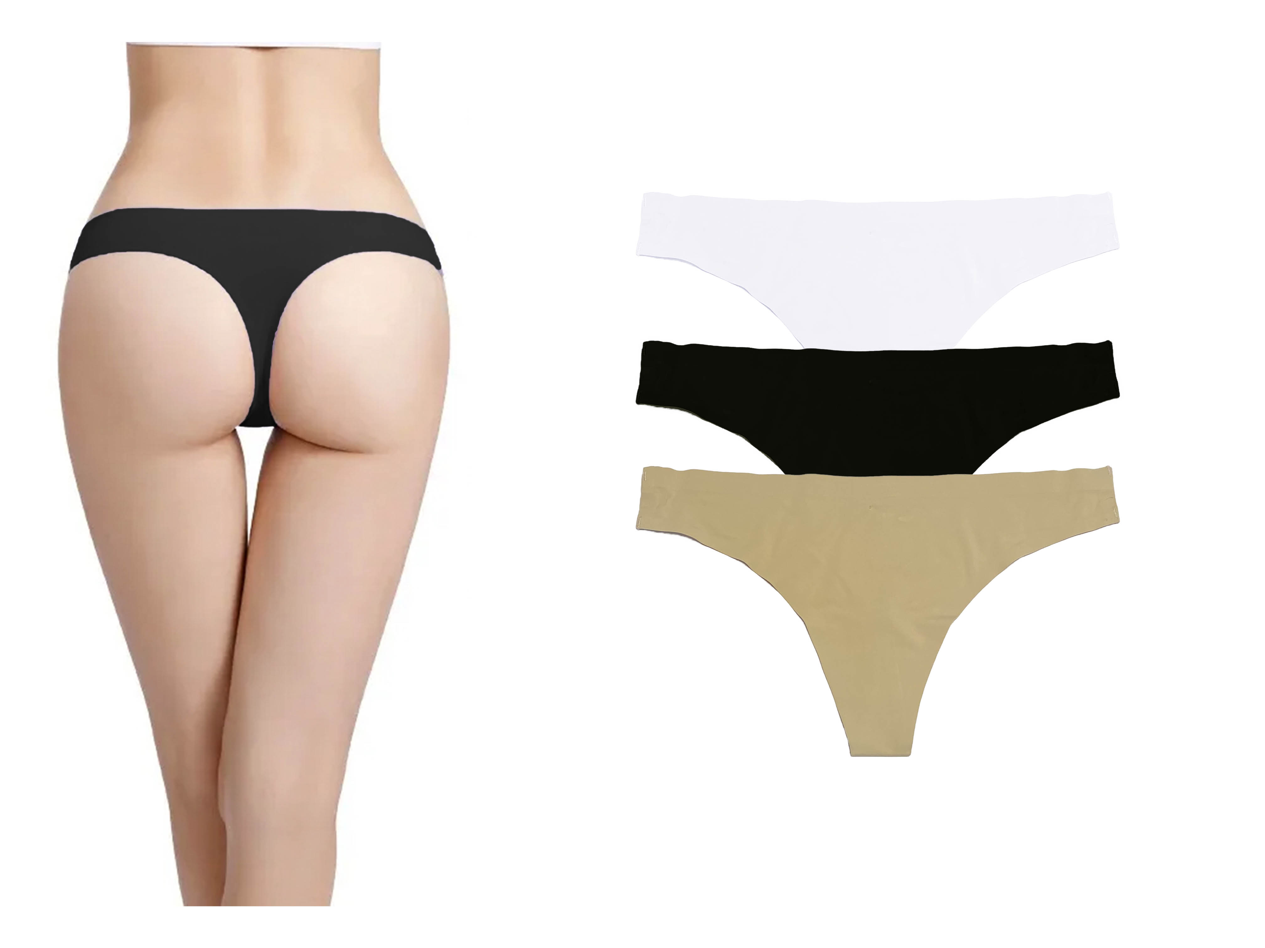 Paquete con 3 Tangas Sin Costuras Tatys Fashion Pack Incluye 1 Negro, 1 Nude y 1 Blanco.
