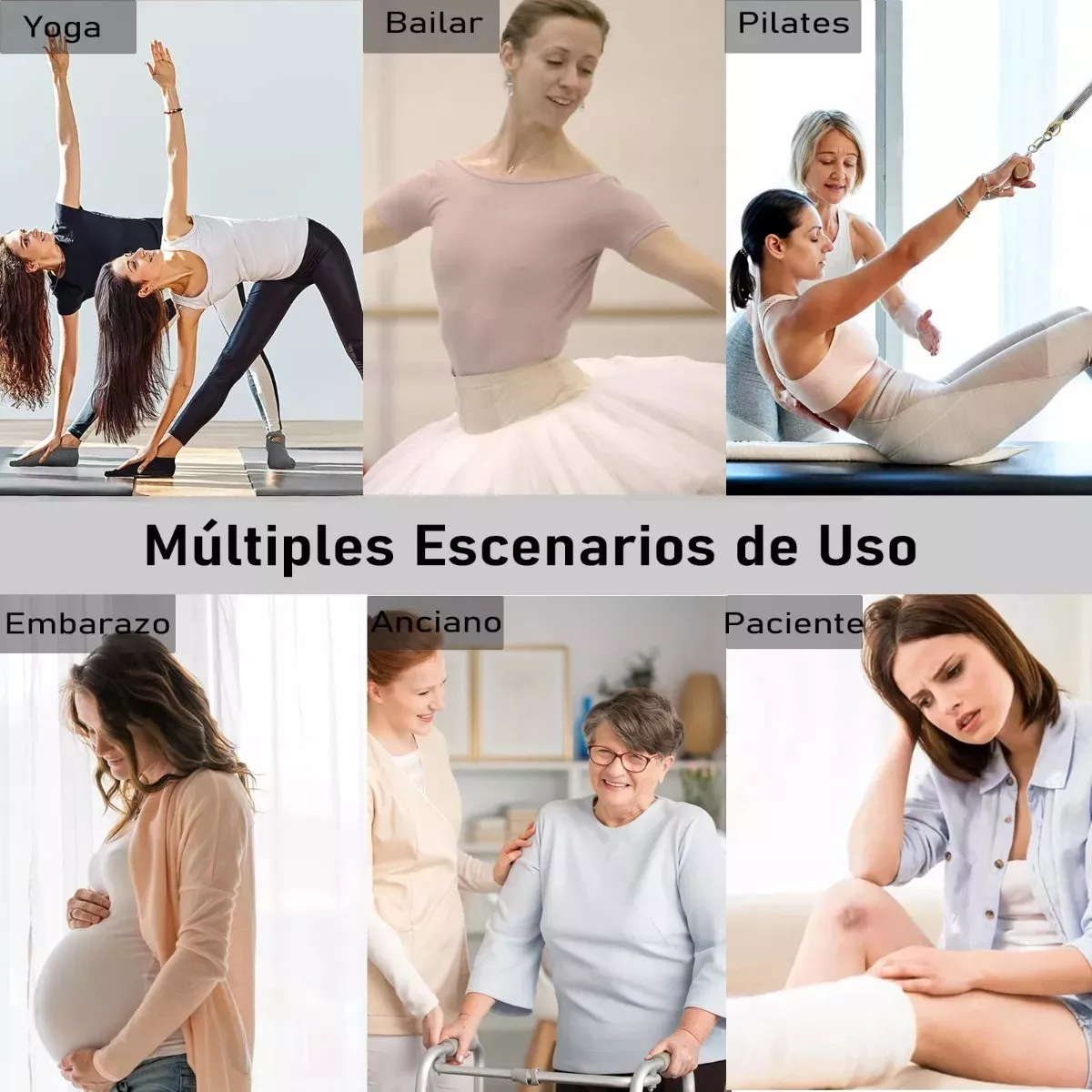 Set Calcetines Yoga Antiderrapantes Ropa Deportiva Pilates 5 Par Negro.
