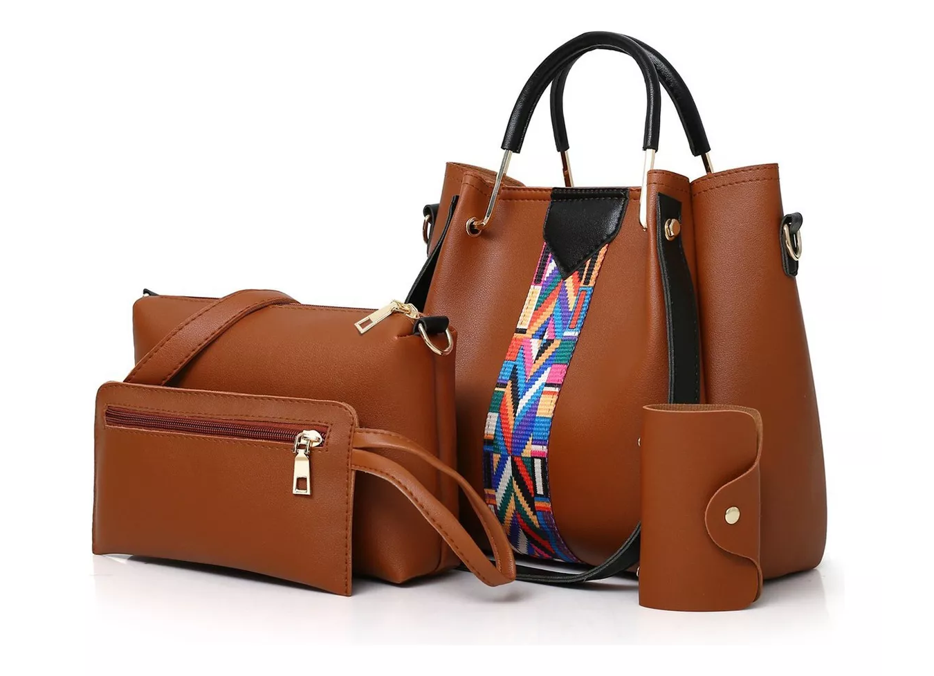 M Set 4 Bolsas Mujer Moda Cartera Crossbody Tote Hobo Hombro.