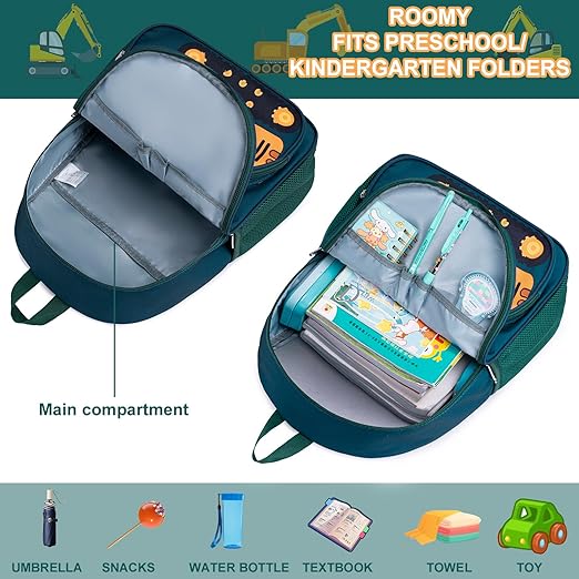A LOIDOU - Mochila preescolar para niños y niñas, mochilas escolares para niños y niñas, juego de bolsas de libros de jardín de infantes con fiambrera.