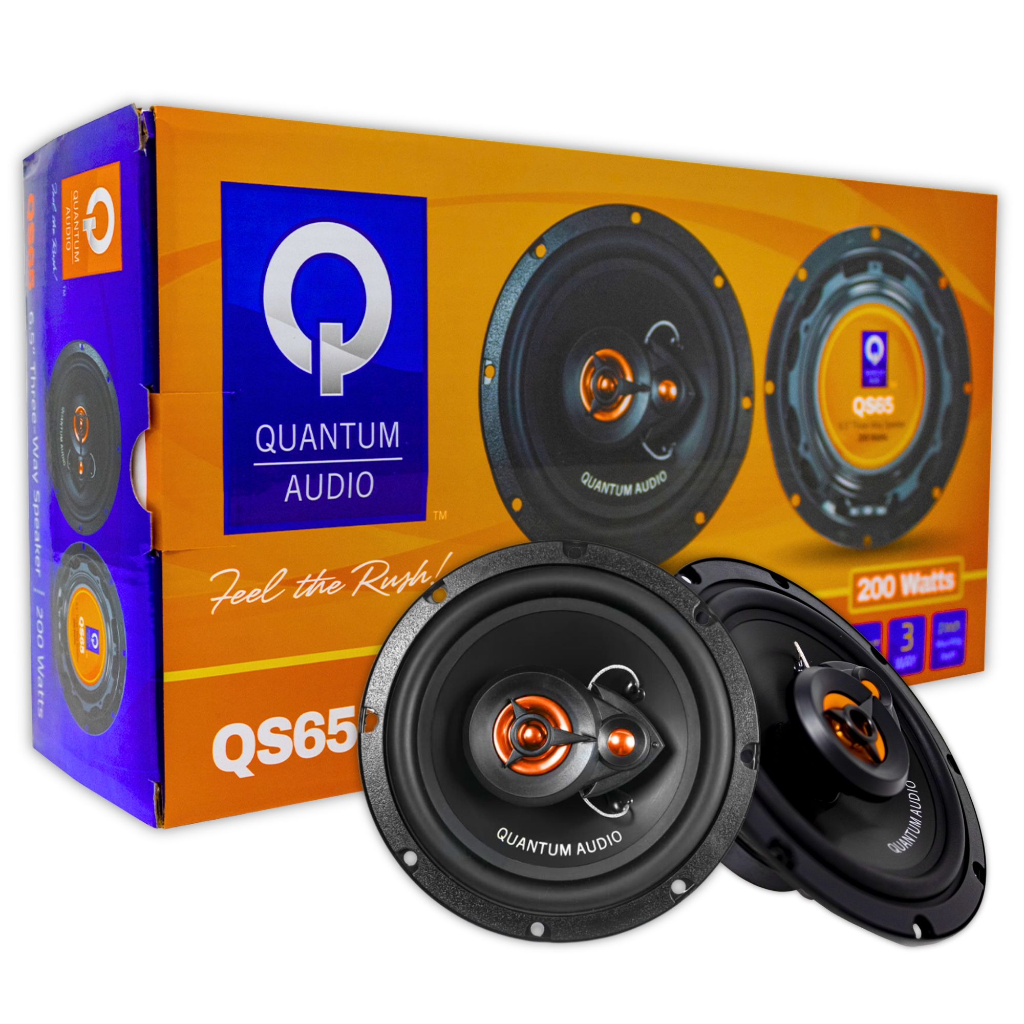 Set de Bocinas Medios Rangos Quantum QS65 200 Watts Max 6.5 Pulgadas 4 Ohms 3 Vías 55 Watts RMS .