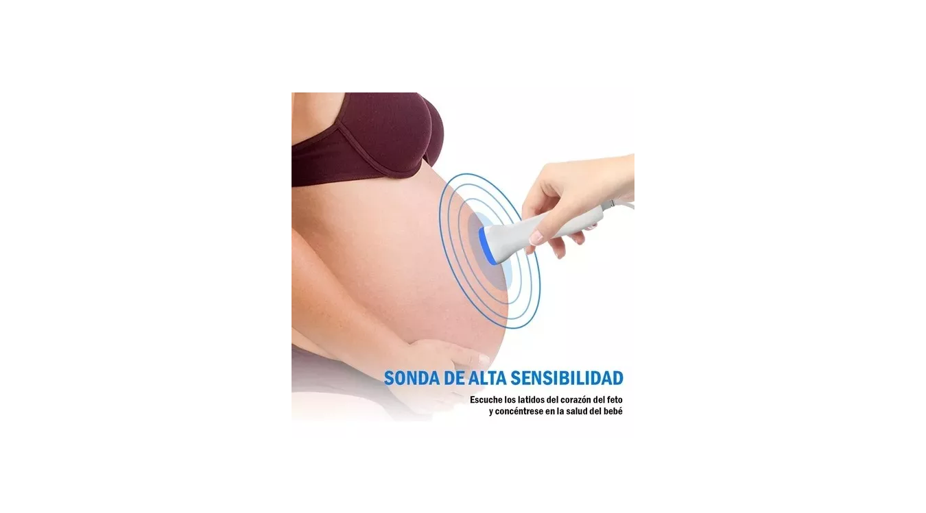 M Monitor Fetal Doppler Ultrasonido Bebé Latidos Corazón Color.