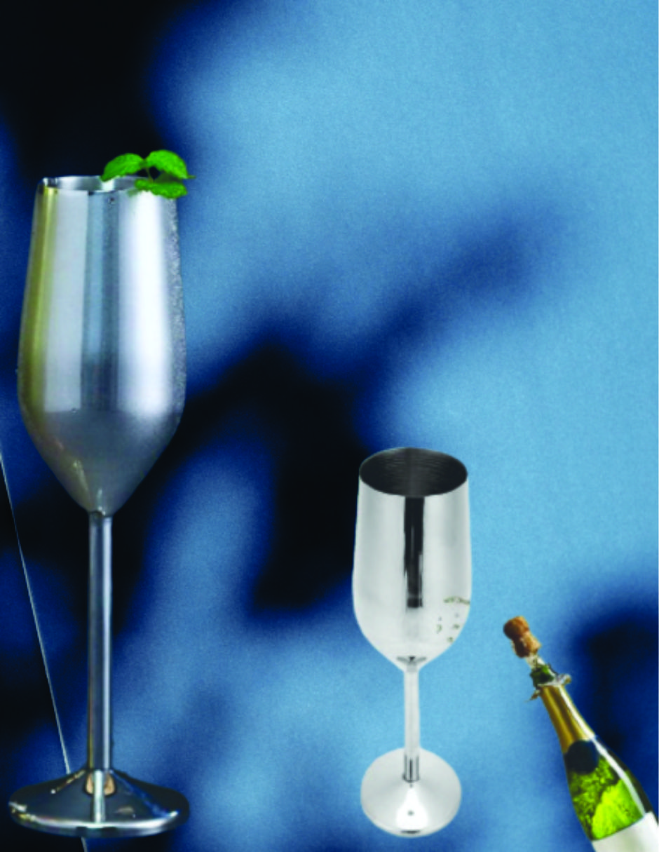 2 Copas Flauta Champan Elegantes Acero Irrompibles