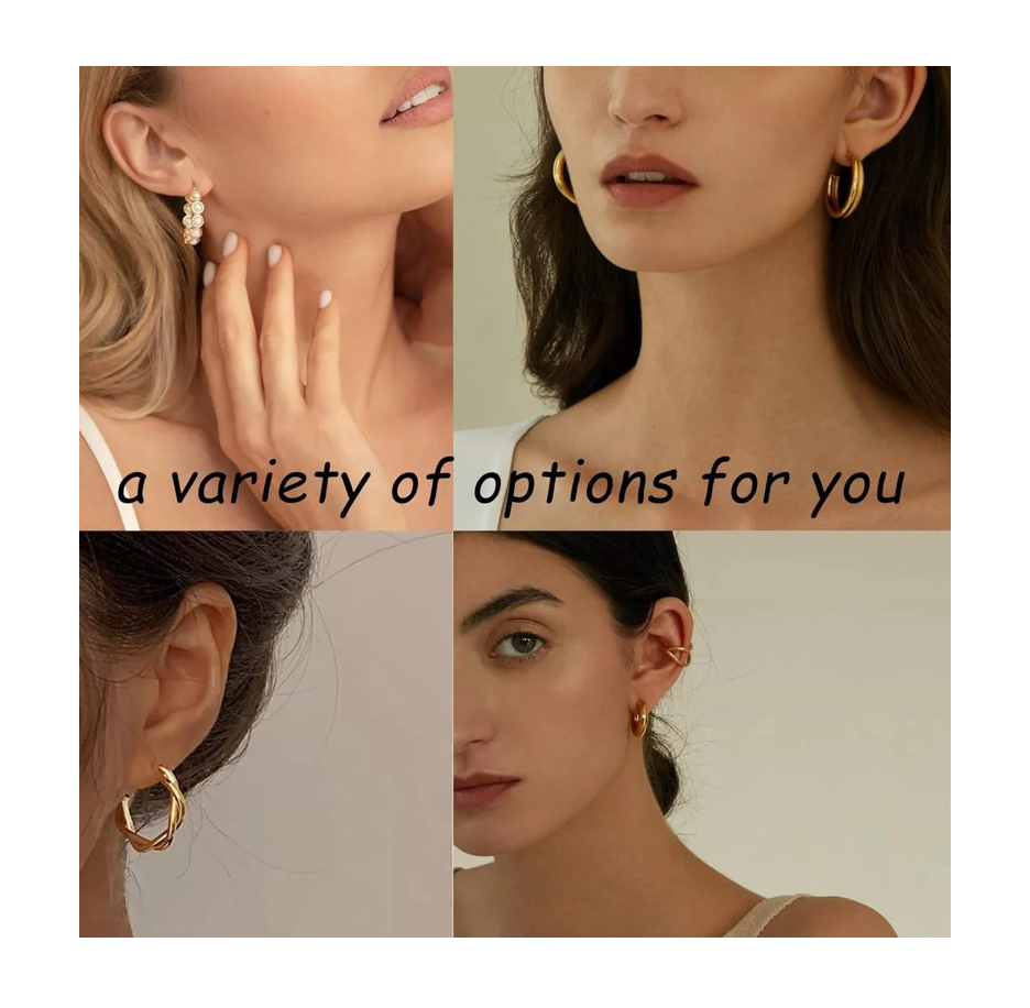 45 Pares Aretes Mujer Oro Pendientes Joyeria Largo Broquel.