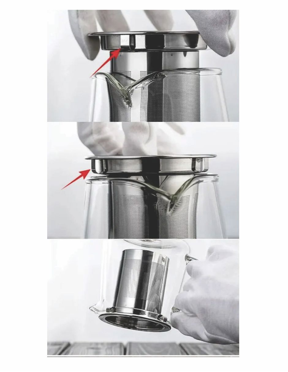 Tetera Cristal Vidrio Acero Inoxidable Infusiones Té 550ml