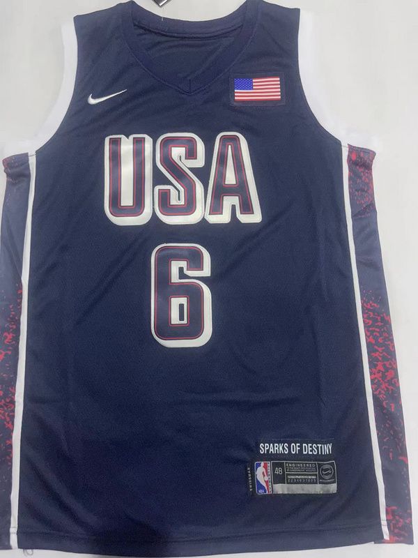 Nuevo! Jersey Dream Team USA Juegos Olimpicos Olimpiadas Paris 2024 Lebron James 6 Azul Talla XL.
