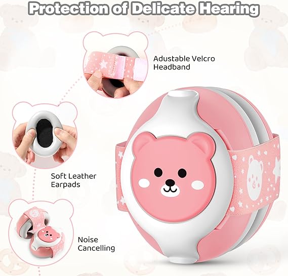 A YomauiYee - Auriculares con cancelación de ruido para bebé, con diadema ajustable.