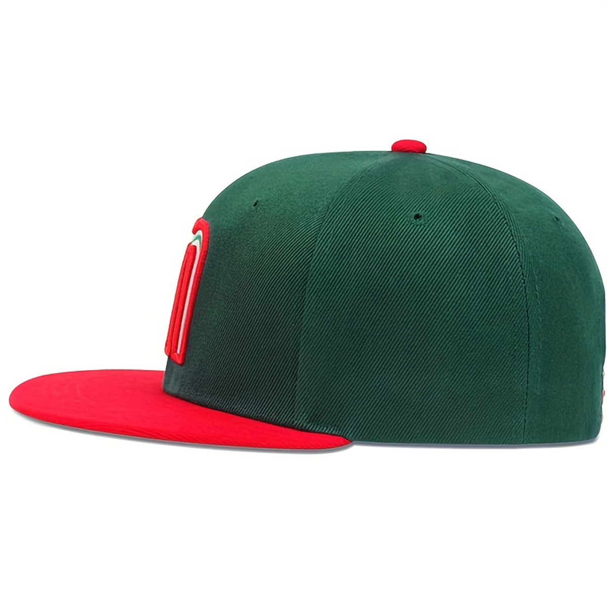 Gorra premium plana letra m verde.