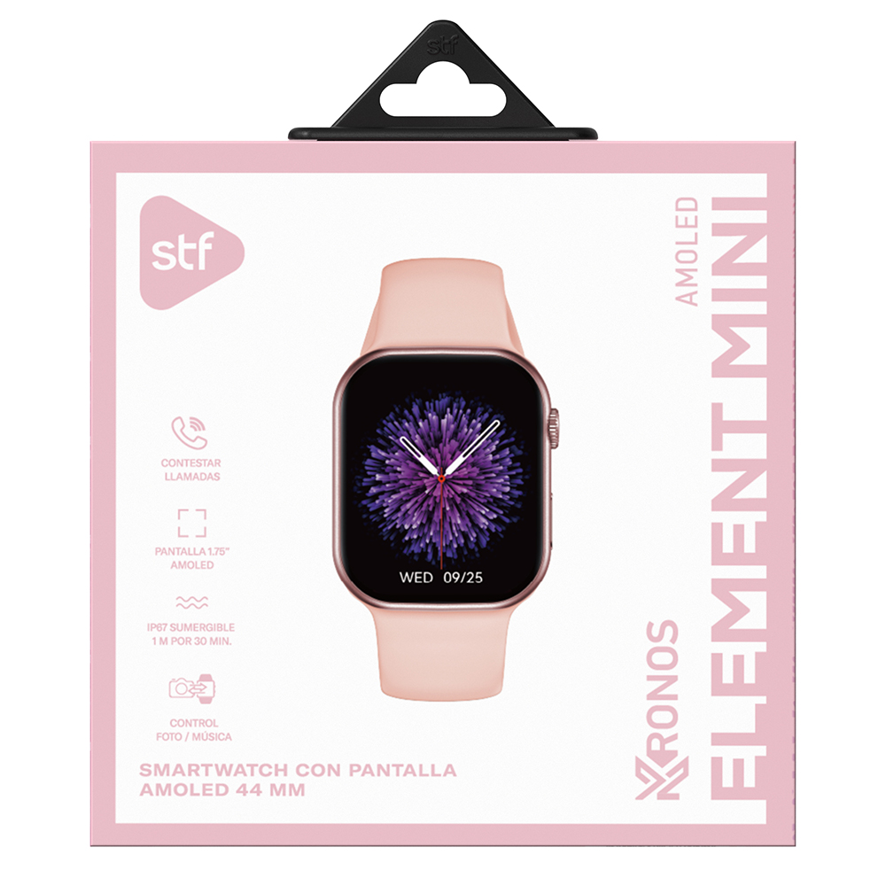 Smartwatch reloj inteligente  Kronos Element Mini Stf 1.75" AMOLED IP67 Color Rosa