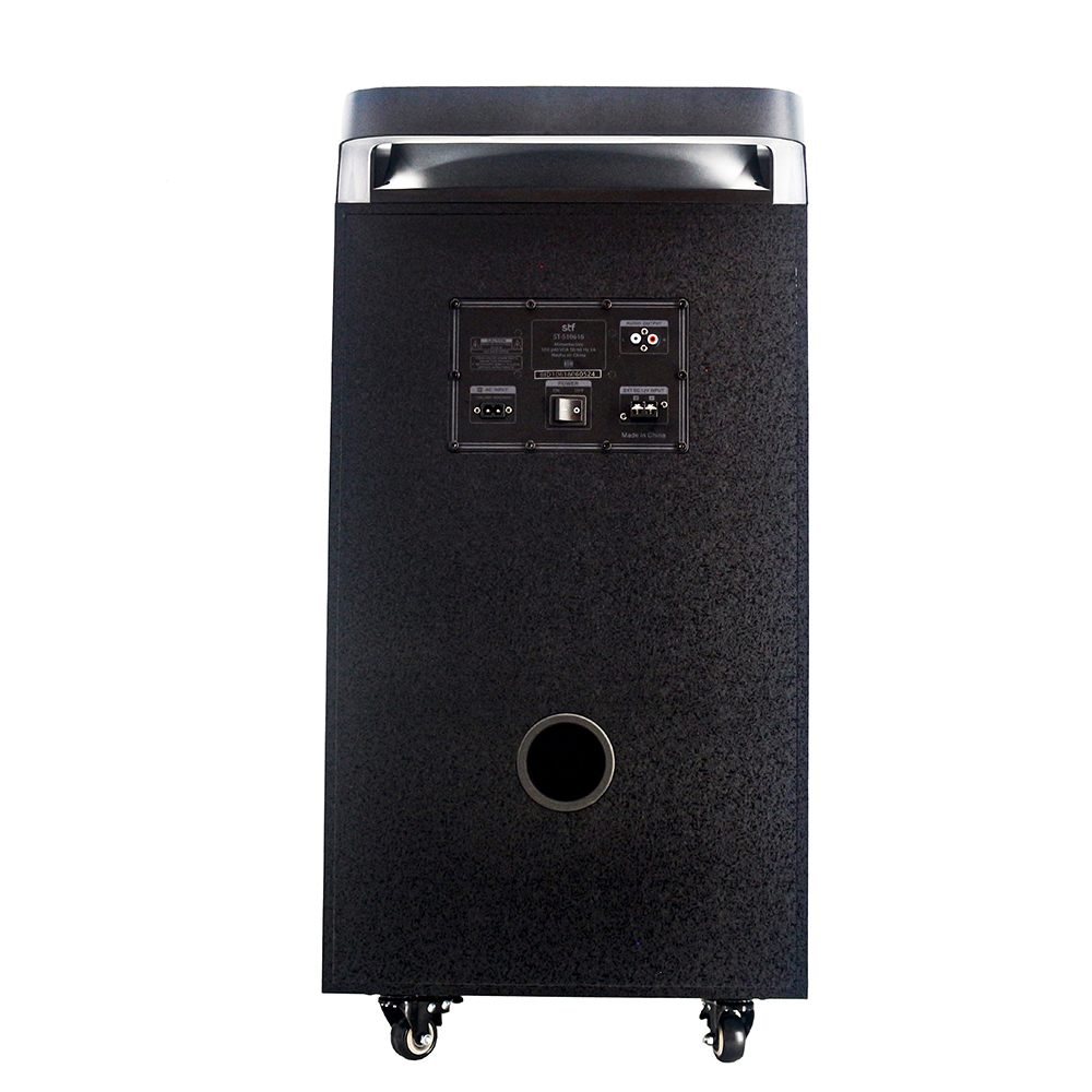 Bocina Inalámbrica  Power Block Pro STF 12" pulgadas 5hrs uso 80W función TWS ruedas de transporte