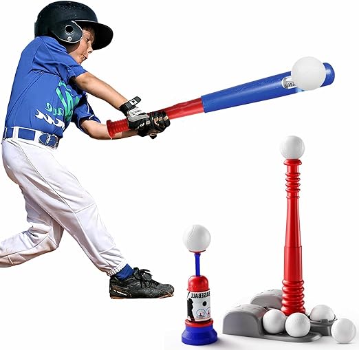 Juguete de Béisbol,Juego de Pelota de Béisbol,Máquina de Lanzamiento de Béisbol,Kit de Béisbol para Niños con 4 Pelotas,Juguete Deportivos Al Aire Última Intervensión para Niños y Niñas de 3 a 10 años.