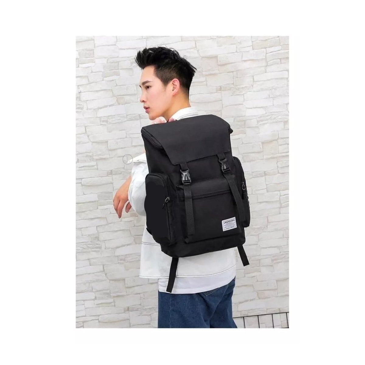 Mochila Back Pack Broche Antirrobo Casual Gym Negro Diseño Impermeable.