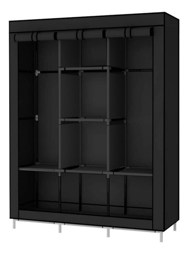 Closet Armable Ropero Rack Guardaropa Recamara Organizacion Color Negro.