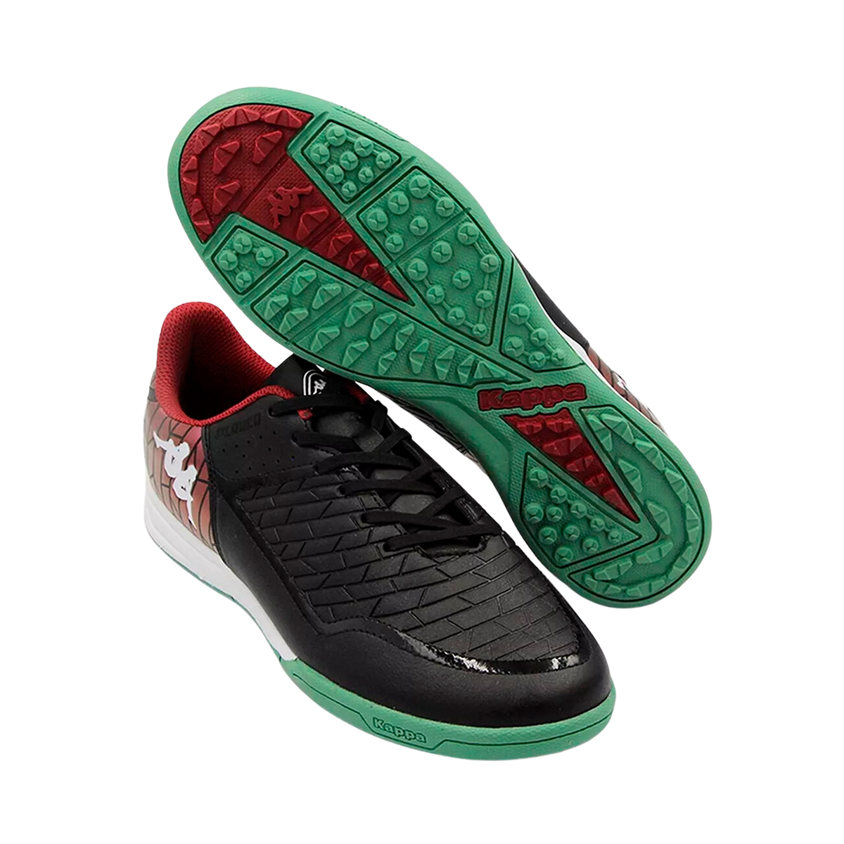 Tenis Futbol Rapido Turf Kappa Kombat Player Base TG Hombre Negro/Verde