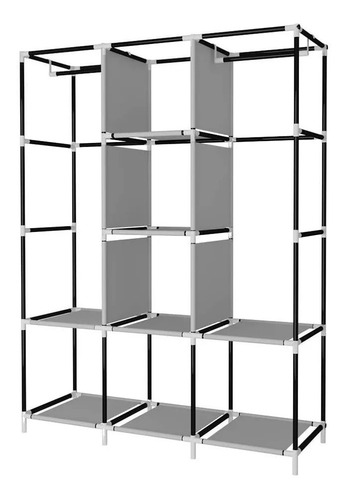 Closet Armable Ropero Rack Guardaropa Recamara Organizacion Color Negro.