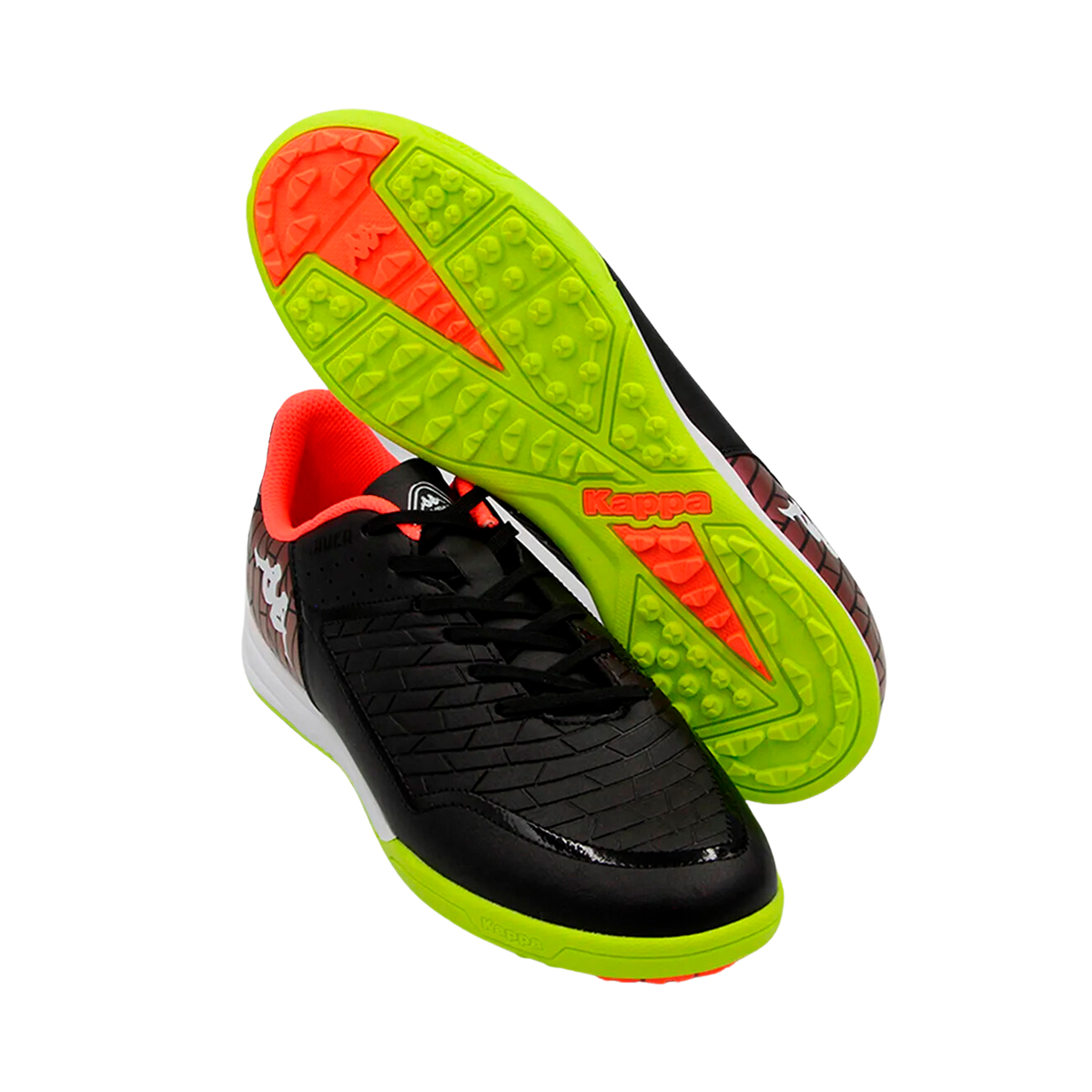 Tenis Futbol Rapido Turf Kappa Kombat Player Base TG Hombre Negro/Amarillo.