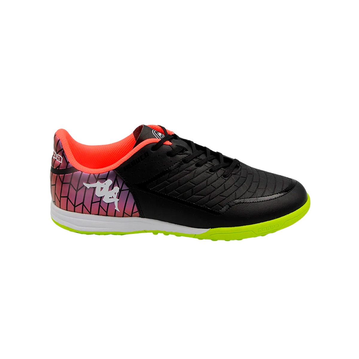 Tenis Futbol Rapido Turf Kappa Kombat Player Base TG Hombre Negro/Amarillo.