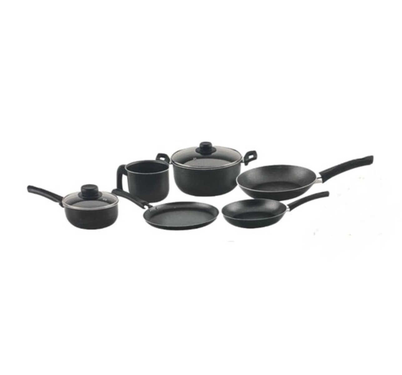 Paquete Cocina Tramontina Batería Lazio 8 Pzas Negro + Tetera de Vidrio ENDY.