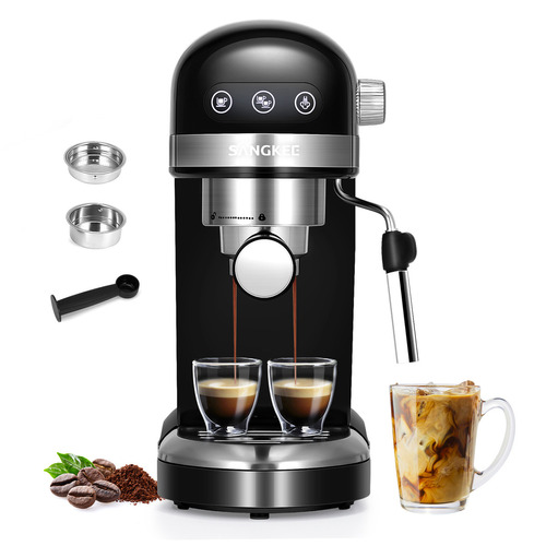 Máquina De Espresso Y Cappuccino 20 Bares,cafetera Espresso Electricas Con Espumadora De Leche,pantalla Táctil Compacta Máquina De Café Para Capuchinos,latte Y Macchiato,1.4l Tanque De Agua,1350w.