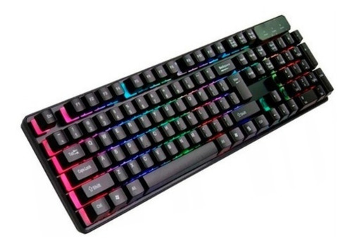 Teclado Gamer Alámbrico Retro Iluminado Luz Led Rgb Gaming.