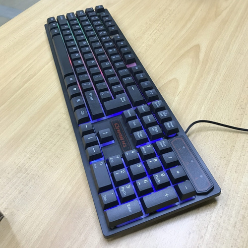 Teclado Gamer Alámbrico Retro Iluminado Luz Led Rgb Gaming.
