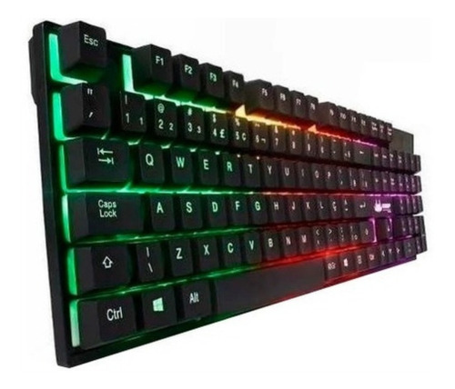 Teclado Gamer Alámbrico Retro Iluminado Luz Led Rgb Gaming.