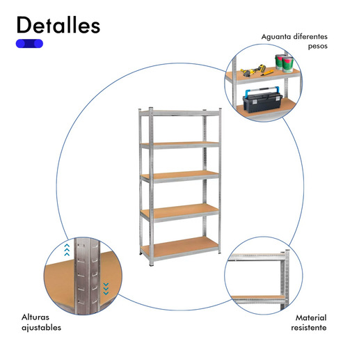 Estante Metálico Rack Organizador Hogar Multiusos 5 Niveles.