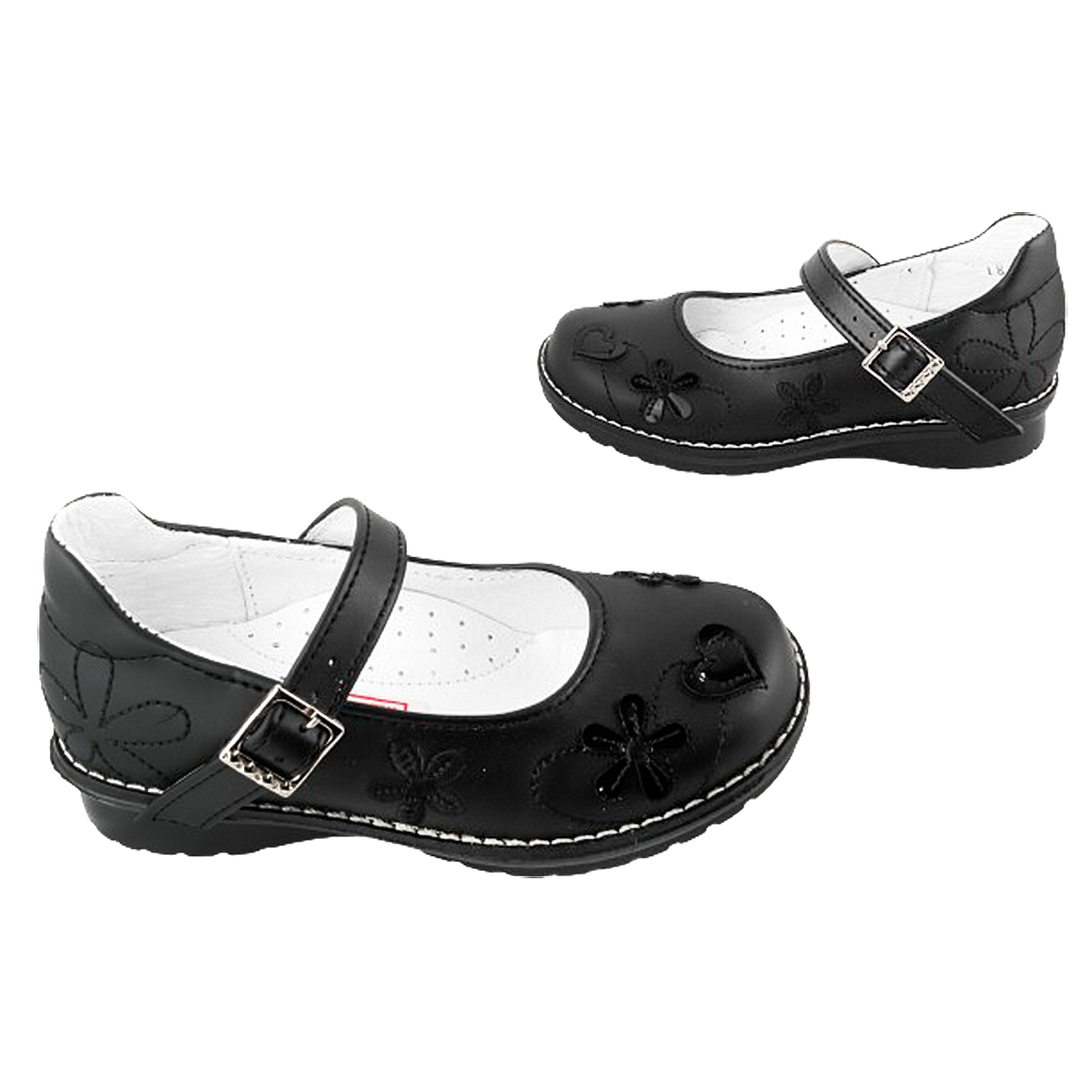 Zapato Niña Escolar Arco Soporte Cómodo Flats Negro 595-n